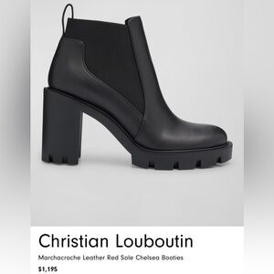 Christian Louboutin Leather Red Sole Chelsea Booties